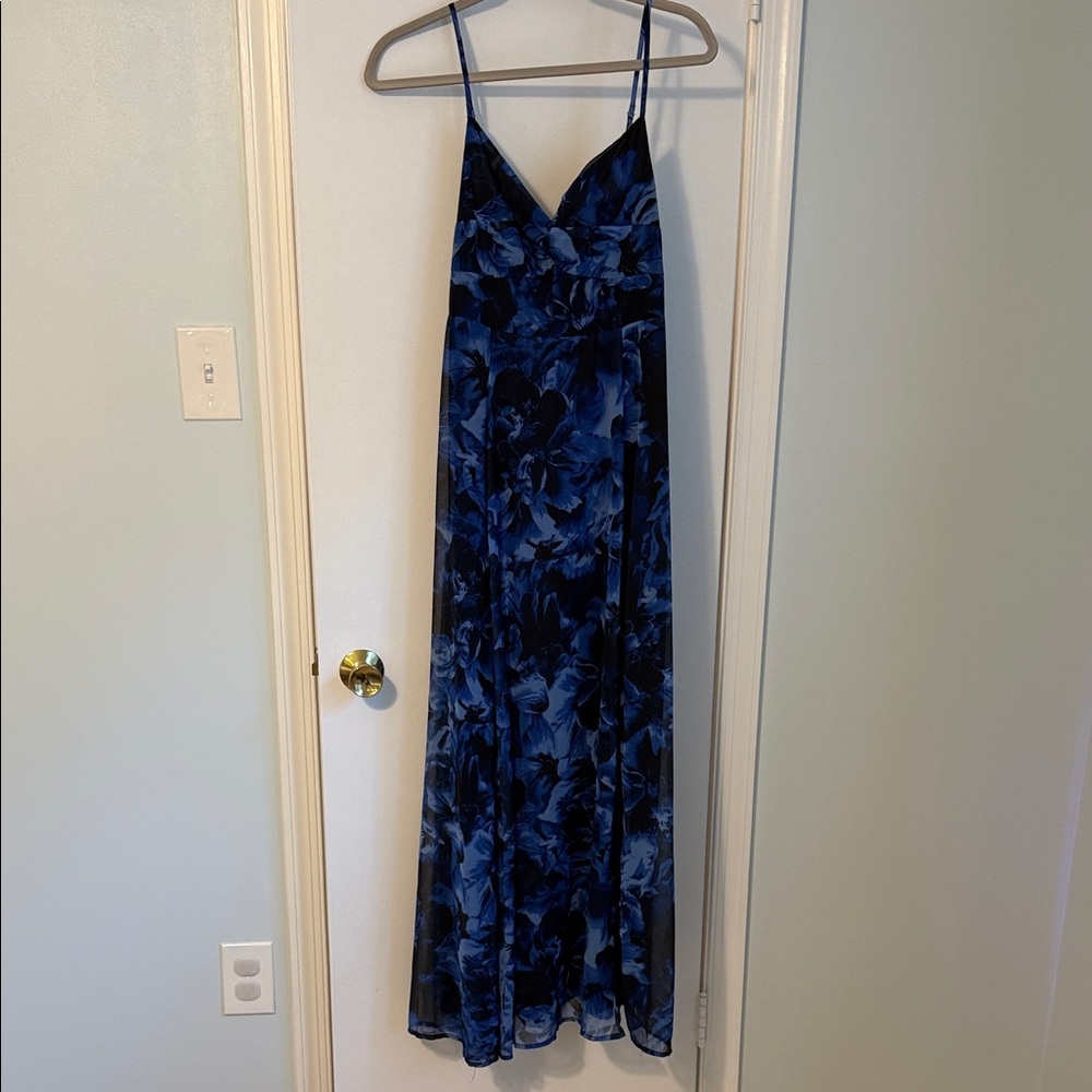 Lulu's Midnight Blue Floral Maxi Dress